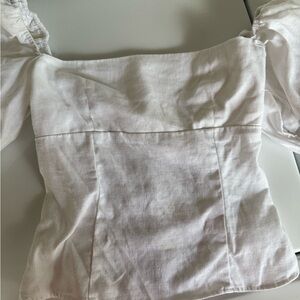 White Puff Sleeve Women's Top